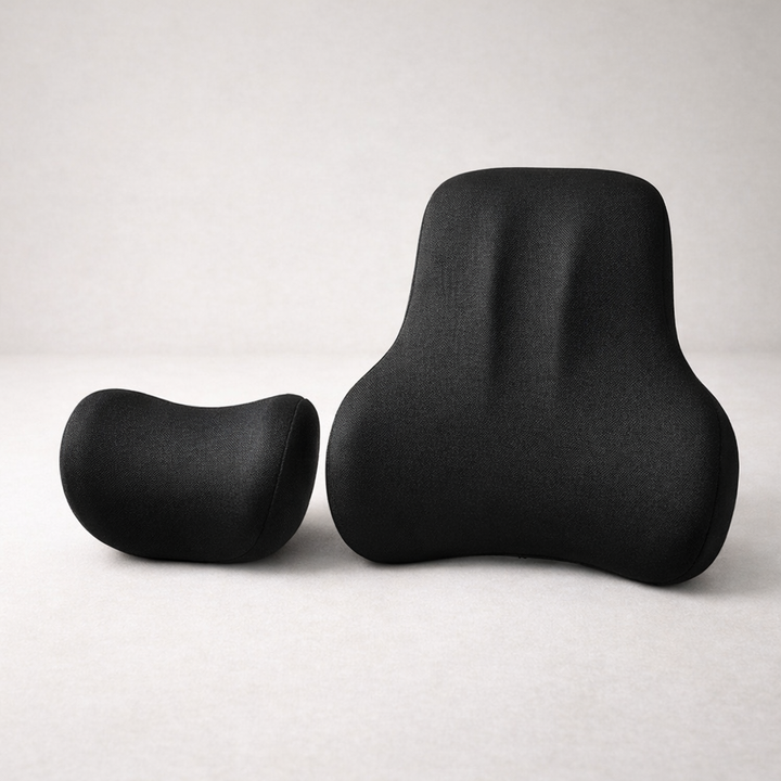 Back Comfort Car Cushion Set – Memory Foam Lumbar & Seat Support