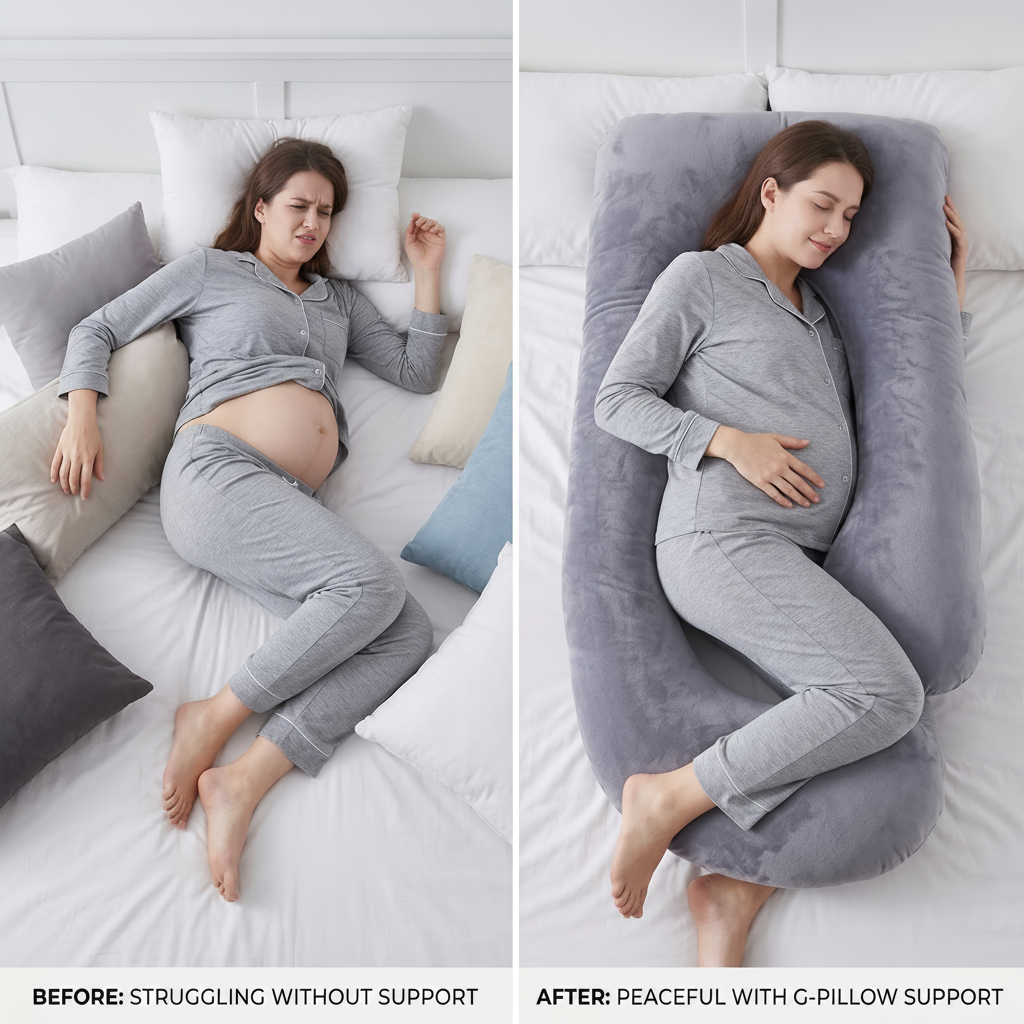 BumpHug Maternity Pillow – Pregnancy Support Pillow for Side Sleepers