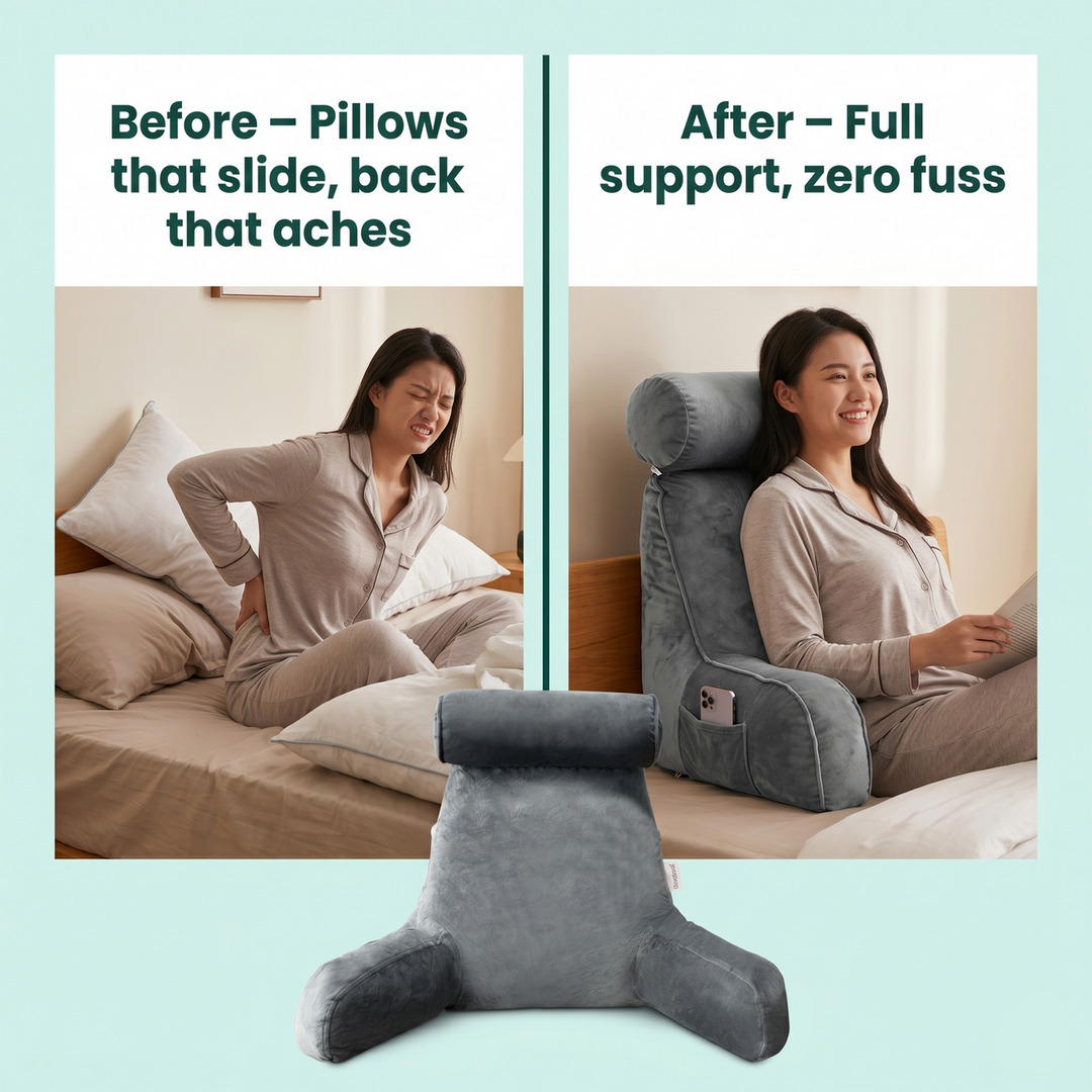 Bed Rest Pillow – Comfortable Back Support Cushion for Reading & Relaxing