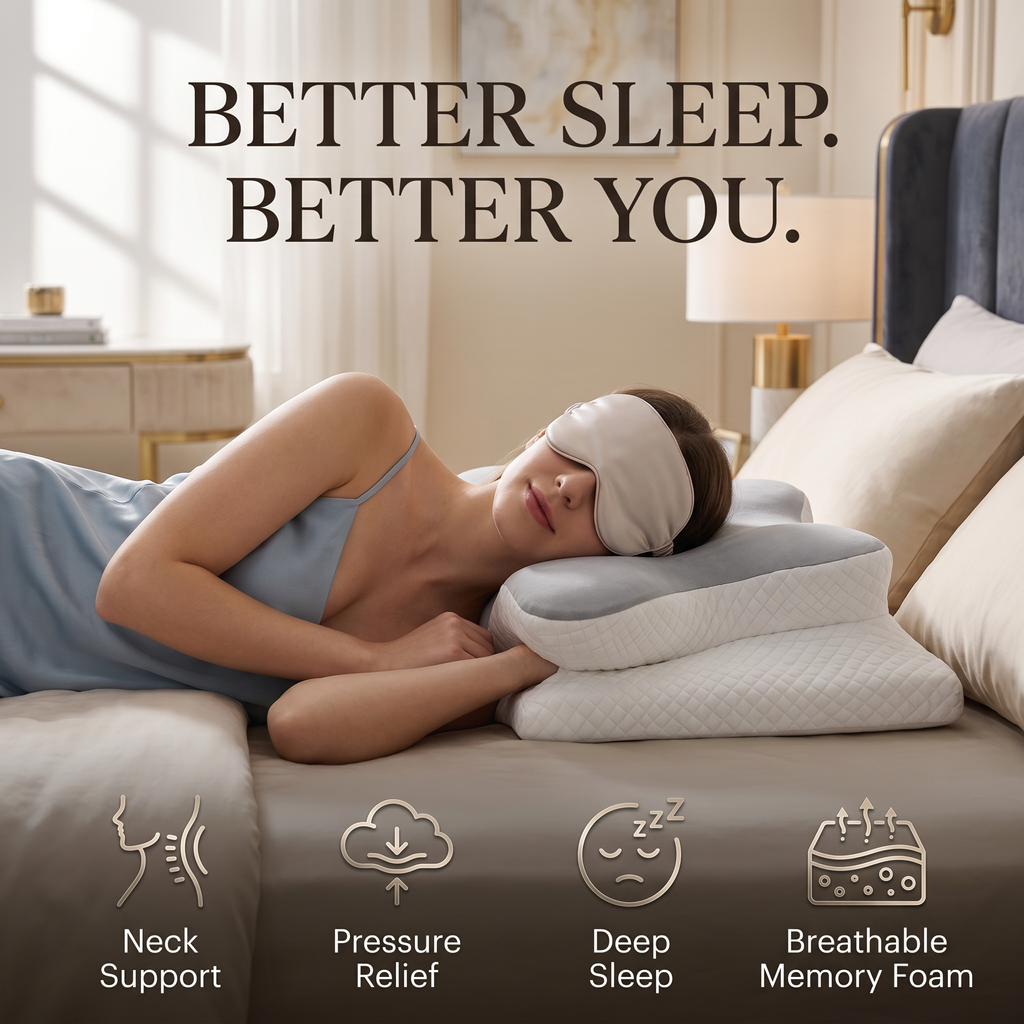 Cervical Neck Pillow | Ergonomic Memory Foam Pillow for Neck Pain Relief