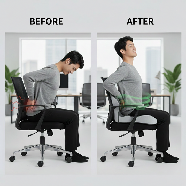 Ergonomic L-Shape Seat Cushion – Memory Foam Coccyx & Tailbone Support