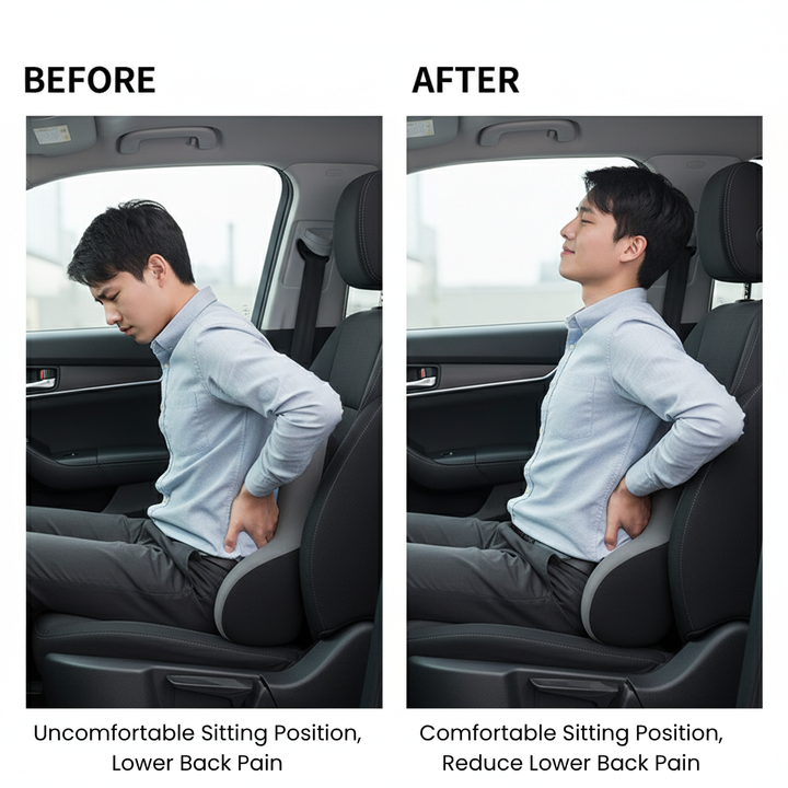 Back Comfort Car Cushion Set – Memory Foam Lumbar & Seat Support