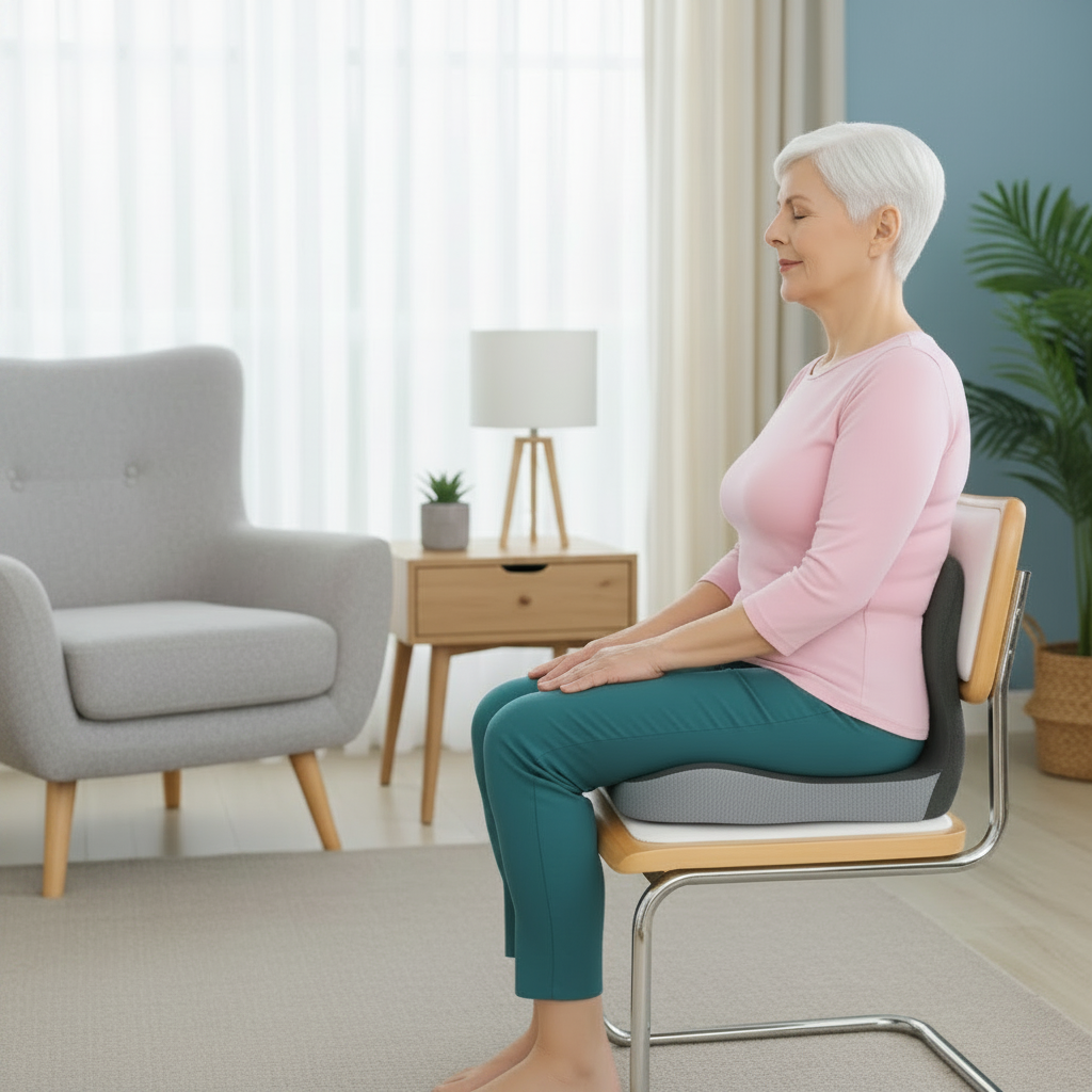 Ergonomic L-Shape Seat Cushion – Memory Foam Coccyx & Tailbone Support