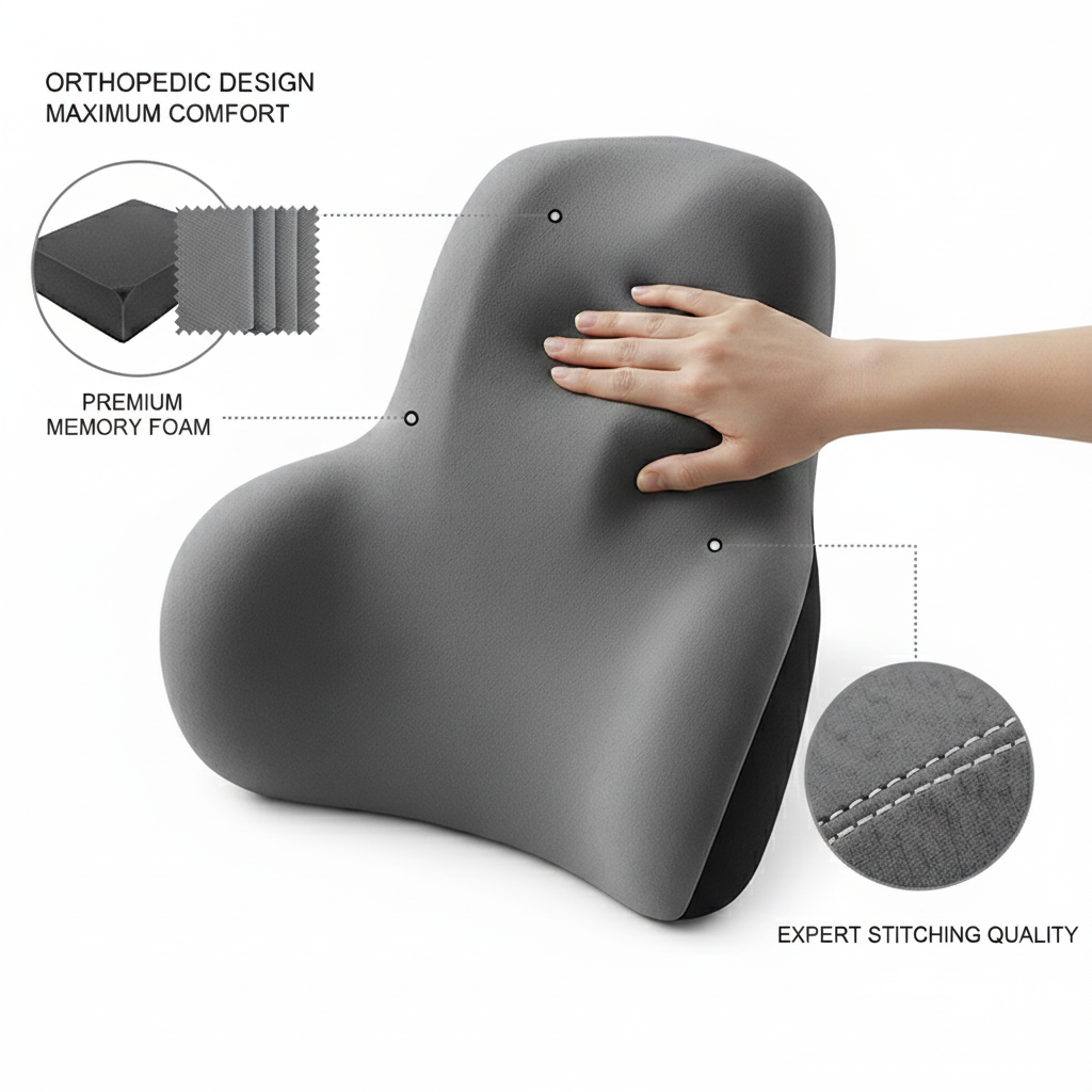 Back Comfort Car Cushion Set – Memory Foam Lumbar & Seat Support